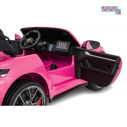 [DK-P911] Auto Porsche 911 GT3 na akumulator 4x200W 24V/10Ah EVA Bluetooth ekoskóra - różowy