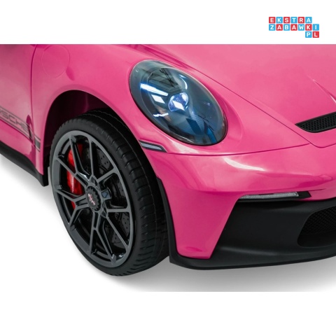 [DK-P911] Auto Porsche 911 GT3 na akumulator 4x200W 24V/10Ah EVA Bluetooth ekoskóra - różowy