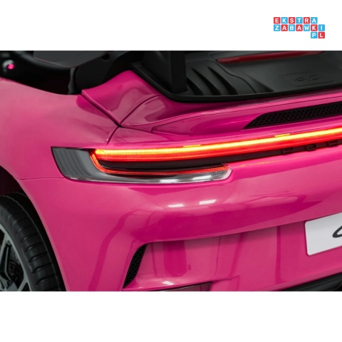 [DK-P911] Auto Porsche 911 GT3 na akumulator 4x200W 24V/10Ah EVA Bluetooth ekoskóra - różowy