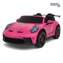 [DK-P911] Auto Porsche 911 GT3 na akumulator 4x200W 24V/10Ah EVA Bluetooth ekoskóra - różowy