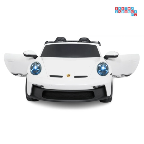 [DK-P911.MP4] Auto Porsche 911 GT3 na akumulator 4x200W 24V/10Ah Odtwarzacz MP4 Bluetooth ekoskóra - biały