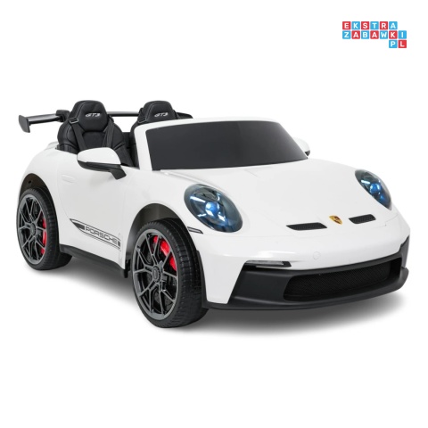 [DK-P911.MP4] Auto Porsche 911 GT3 na akumulator 4x200W 24V/10Ah Odtwarzacz MP4 Bluetooth ekoskóra - biały