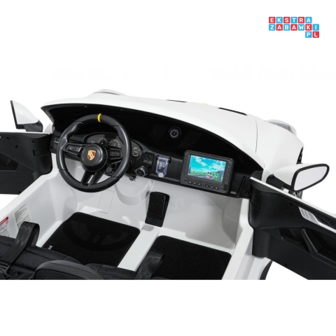 [DK-P911.MP4] Auto Porsche 911 GT3 na akumulator 4x200W 24V/10Ah Odtwarzacz MP4 Bluetooth ekoskóra - biały