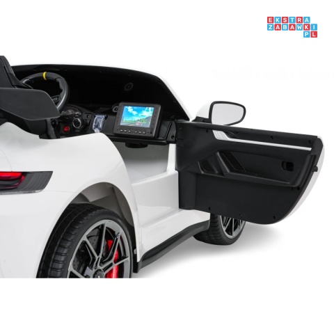 [DK-P911.MP4] Auto Porsche 911 GT3 na akumulator 4x200W 24V/10Ah Odtwarzacz MP4 Bluetooth ekoskóra - biały
