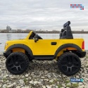 [F150] Dwuosobowy Jeep 4x4 LONG 2.0 na akumulator 4x35W 12V/12Ah pokrowiec, halogeny led, koła EVA - żółty