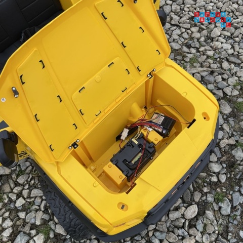 [F150] Dwuosobowy Jeep 4x4 LONG 2.0 na akumulator 4x35W 12V/12Ah pokrowiec, halogeny led, koła EVA - żółty