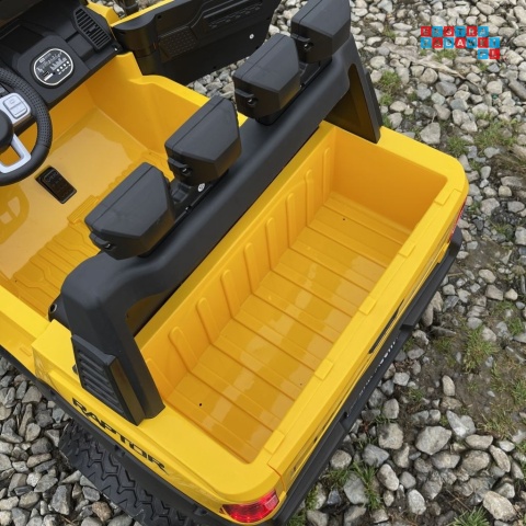 [F150] Dwuosobowy Jeep 4x4 LONG 2.0 na akumulator 4x35W 12V/12Ah pokrowiec, halogeny led, koła EVA - żółty