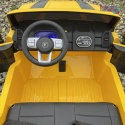 [F150] Dwuosobowy Jeep 4x4 LONG 2.0 na akumulator 4x35W 12V/12Ah pokrowiec, halogeny led, koła EVA - żółty