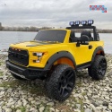 [F150] Dwuosobowy Jeep 4x4 LONG 2.0 na akumulator 4x35W 12V/12Ah pokrowiec, halogeny led, koła EVA - żółty
