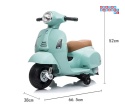 [H1] Motorek, skuter VESPA na akumulator 30W 6V/4.5Ah - skórzane siedzenia, licencja - miętowy