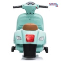 [H1] Motorek, skuter VESPA na akumulator 30W 6V/4.5Ah - skórzane siedzenia, licencja - miętowy