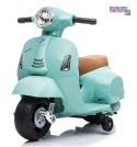 [H1] Motorek, skuter VESPA na akumulator 30W 6V/4.5Ah - skórzane siedzenia, licencja - miętowy