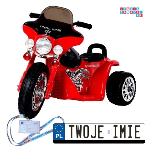 [JT568] Motor na akumulator 1x35W 6V/4Ah motorek dla najmłodszych - czerwony