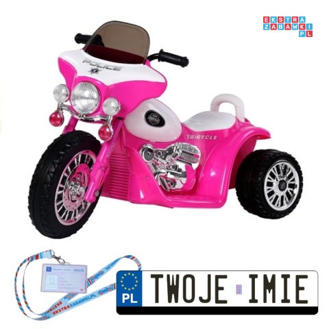 [JT568] Motor na akumulator 1x35W 6V/4Ah motorek dla najmłodszych - różowy