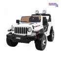 [JWR555] Jeep Wrangler Rubicon 4x45W 12V/14Ah EVA, pokrowiec, pilot, LED, MP3, BT - biały