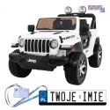 [JWR555] Jeep Wrangler Rubicon 4x45W 12V/14Ah EVA, pokrowiec, pilot, LED, MP3, BT - biały