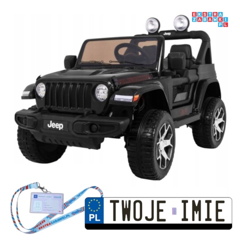 [JWR555] Jeep Wrangler Rubicon 4x45W 12V/14Ah EVA, pokrowiec, pilot, LED, MP3, BT - czarny