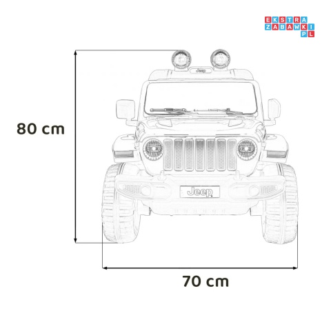 [JWR555] Jeep Wrangler Rubicon 4x45W 12V/14Ah EVA, pokrowiec, pilot, LED, MP3, BT - czerwony