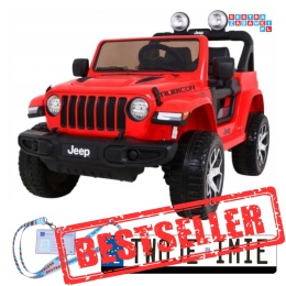 [JWR555] Jeep Wrangler Rubicon 4x45W 12V/14Ah EVA, pokrowiec, pilot, LED, MP3, BT - czerwony