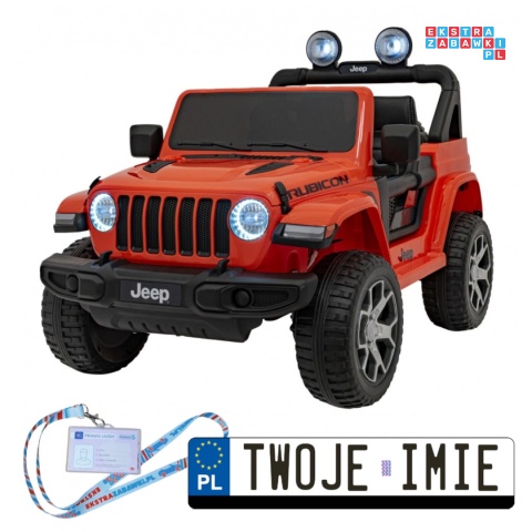 [JWR555] Jeep Wrangler Rubicon 4x45W 12V/14Ah EVA, pokrowiec, pilot, LED, MP3, BT - pomarańczowy