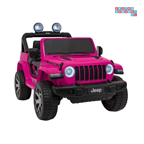 [JWR555] Jeep Wrangler Rubicon 4x45W 12V/14Ah EVA, pokrowiec, pilot, LED, MP3, BT - różowy