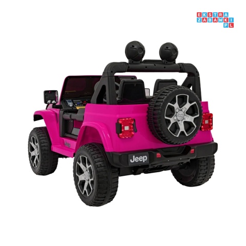 [JWR555] Jeep Wrangler Rubicon 4x45W 12V/14Ah EVA, pokrowiec, pilot, LED, MP3, BT - różowy