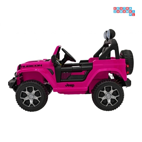 [JWR555] Jeep Wrangler Rubicon 4x45W 12V/14Ah EVA, pokrowiec, pilot, LED, MP3, BT - różowy