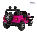 [JWR555] Jeep Wrangler Rubicon 4x45W 12V/14Ah EVA, pokrowiec, pilot, LED, MP3, BT - różowy