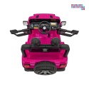 [JWR555] Jeep Wrangler Rubicon 4x45W 12V/14Ah EVA, pokrowiec, pilot, LED, MP3, BT - różowy