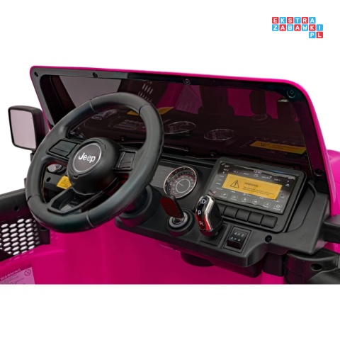 [JWR555] Jeep Wrangler Rubicon 4x45W 12V/14Ah EVA, pokrowiec, pilot, LED, MP3, BT - różowy
