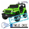 [JWR555] Jeep Wrangler Rubicon 4x45W 12V/14Ah EVA, pokrowiec, pilot, LED, MP3, BT - zielony
