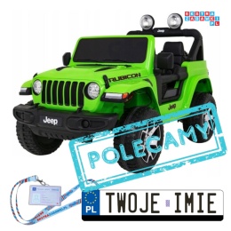 [JWR555] Jeep Wrangler Rubicon 4x45W 12V/14Ah EVA, pokrowiec, pilot, LED, MP3, BT - zielony