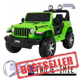 [JWR555] Jeep Wrangler Rubicon 4x45W 12V/14Ah EVA, pokrowiec, pilot, LED, MP3, BT - zielony [S]