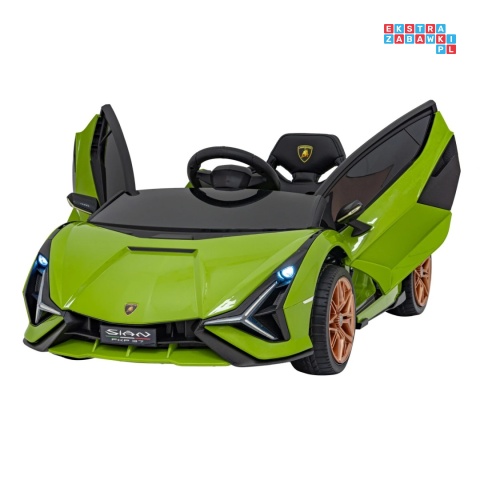 [QLS-6388] Lamborghini SIAN na akumulator 12V/7Ah 4x4 (2x18W 2x35W) ekoskóra pilot EVA LED - zielony