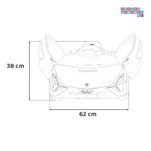 [QLS-6388] Lamborghini SIAN na akumulator 12V/7Ah 4x4 (2x18W 2x35W) ekoskóra pilot EVA LED - zielony