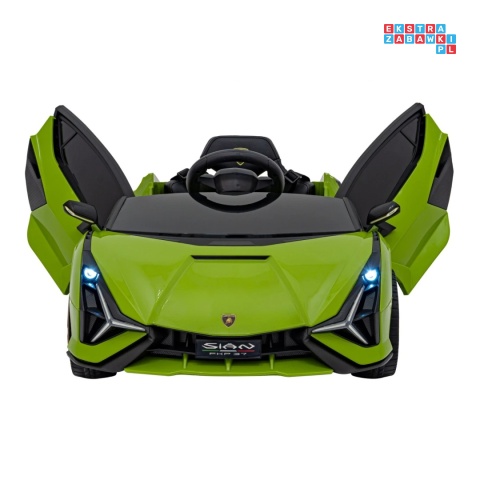 [QLS-6388] Lamborghini SIAN na akumulator 12V/7Ah 4x4 (2x18W 2x35W) ekoskóra pilot EVA LED - zielony