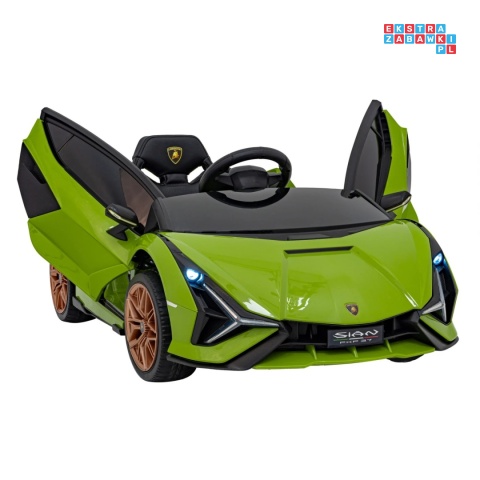 [QLS-6388] Lamborghini SIAN na akumulator 12V/7Ah 4x4 (2x18W 2x35W) ekoskóra pilot EVA LED - zielony