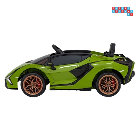 [QLS-6388] Lamborghini SIAN na akumulator 12V/7Ah 4x4 (2x18W 2x35W) ekoskóra pilot EVA LED - zielony