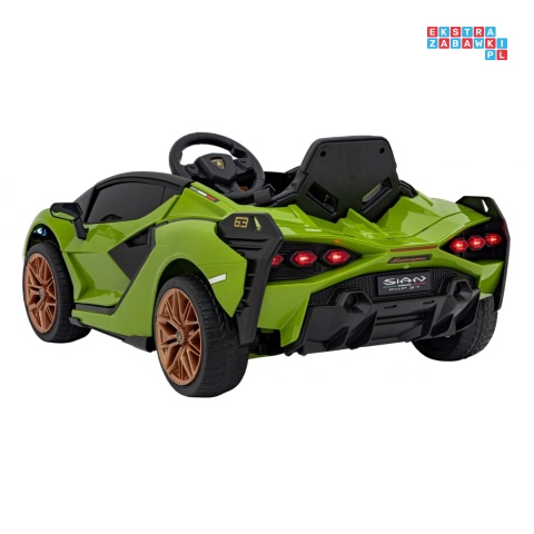 [QLS-6388] Lamborghini SIAN na akumulator 12V/7Ah 4x4 (2x18W 2x35W) ekoskóra pilot EVA LED - zielony