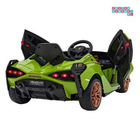 [QLS-6388] Lamborghini SIAN na akumulator 12V/7Ah 4x4 (2x18W 2x35W) ekoskóra pilot EVA LED - zielony