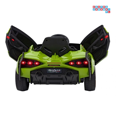 [QLS-6388] Lamborghini SIAN na akumulator 12V/7Ah 4x4 (2x18W 2x35W) ekoskóra pilot EVA LED - zielony