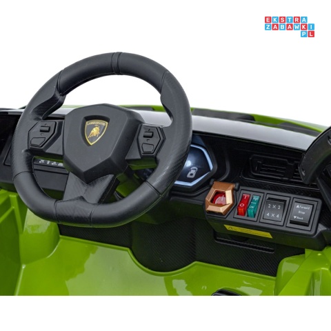 [QLS-6388] Lamborghini SIAN na akumulator 12V/7Ah 4x4 (2x18W 2x35W) ekoskóra pilot EVA LED - zielony