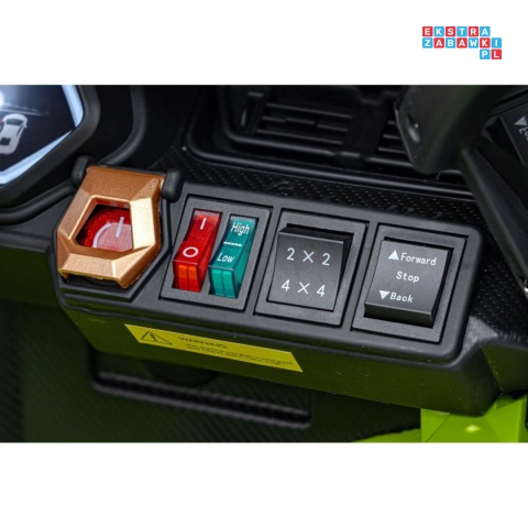 [QLS-6388] Lamborghini SIAN na akumulator 12V/7Ah 4x4 (2x18W 2x35W) ekoskóra pilot EVA LED - zielony