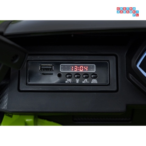 [QLS-6388] Lamborghini SIAN na akumulator 12V/7Ah 4x4 (2x18W 2x35W) ekoskóra pilot EVA LED - zielony