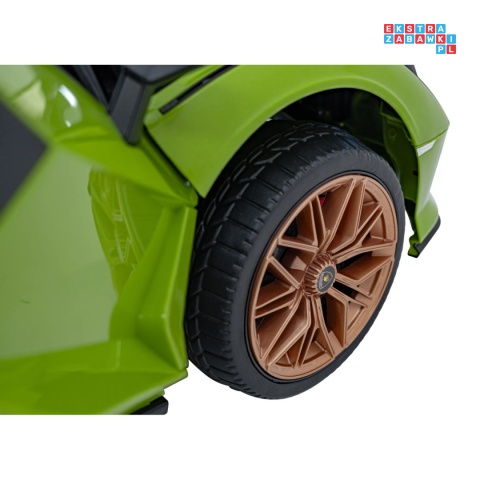 [QLS-6388] Lamborghini SIAN na akumulator 12V/7Ah 4x4 (2x18W 2x35W) ekoskóra pilot EVA LED - zielony