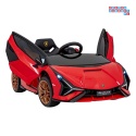[QLS-6388] Lamborghini SIAN na akumulator 12V/7Ah 4x4 (2x18W 2x35W) ekoskóra pilot EVA LED - czerwony