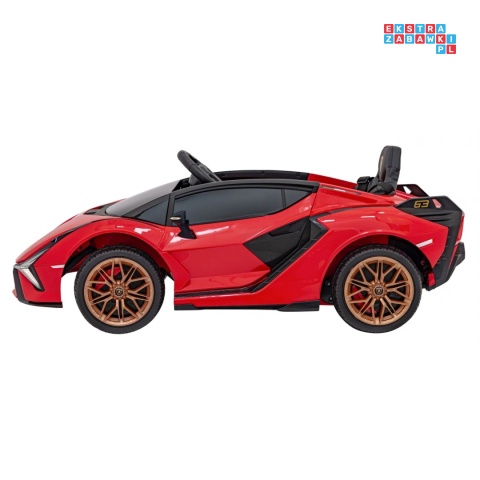 [QLS-6388] Lamborghini SIAN na akumulator 12V/7Ah 4x4 (2x18W 2x35W) ekoskóra pilot EVA LED - czerwony
