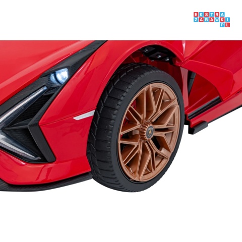 [QLS-6388] Lamborghini SIAN na akumulator 12V/7Ah 4x4 (2x18W 2x35W) ekoskóra pilot EVA LED - czerwony