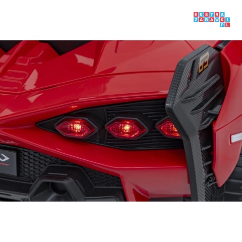 [QLS-6388] Lamborghini SIAN na akumulator 12V/7Ah 4x4 (2x18W 2x35W) ekoskóra pilot EVA LED - czerwony