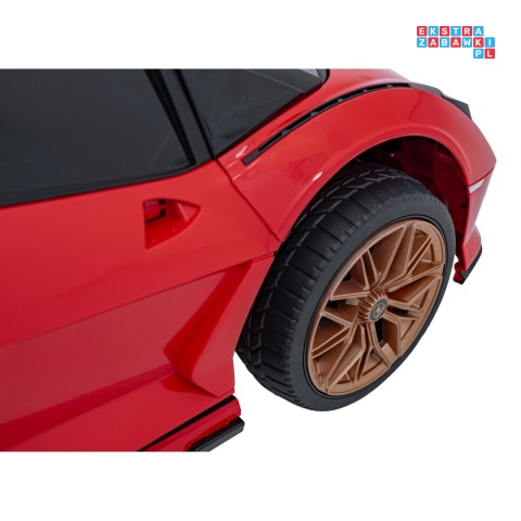 [QLS-6388] Lamborghini SIAN na akumulator 12V/7Ah 4x4 (2x18W 2x35W) ekoskóra pilot EVA LED - czerwony